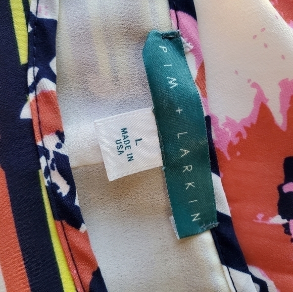 Pim & Larkin Floral Striped 3/4 sleeve Dress Sz. L - Picture 8 of 8